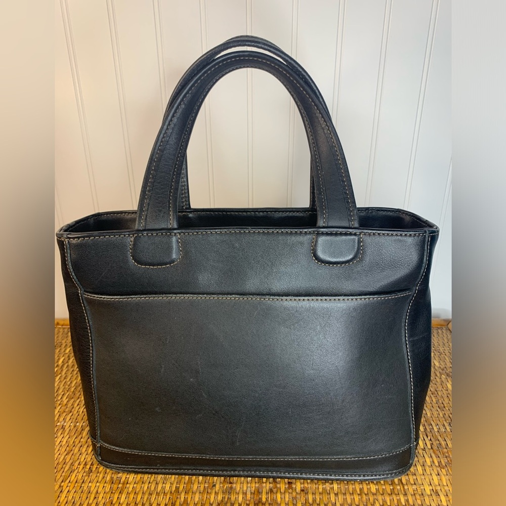 Coach Bleeker Satchel Top Handle Black Leather Tote Vintage 90’s Style 9303